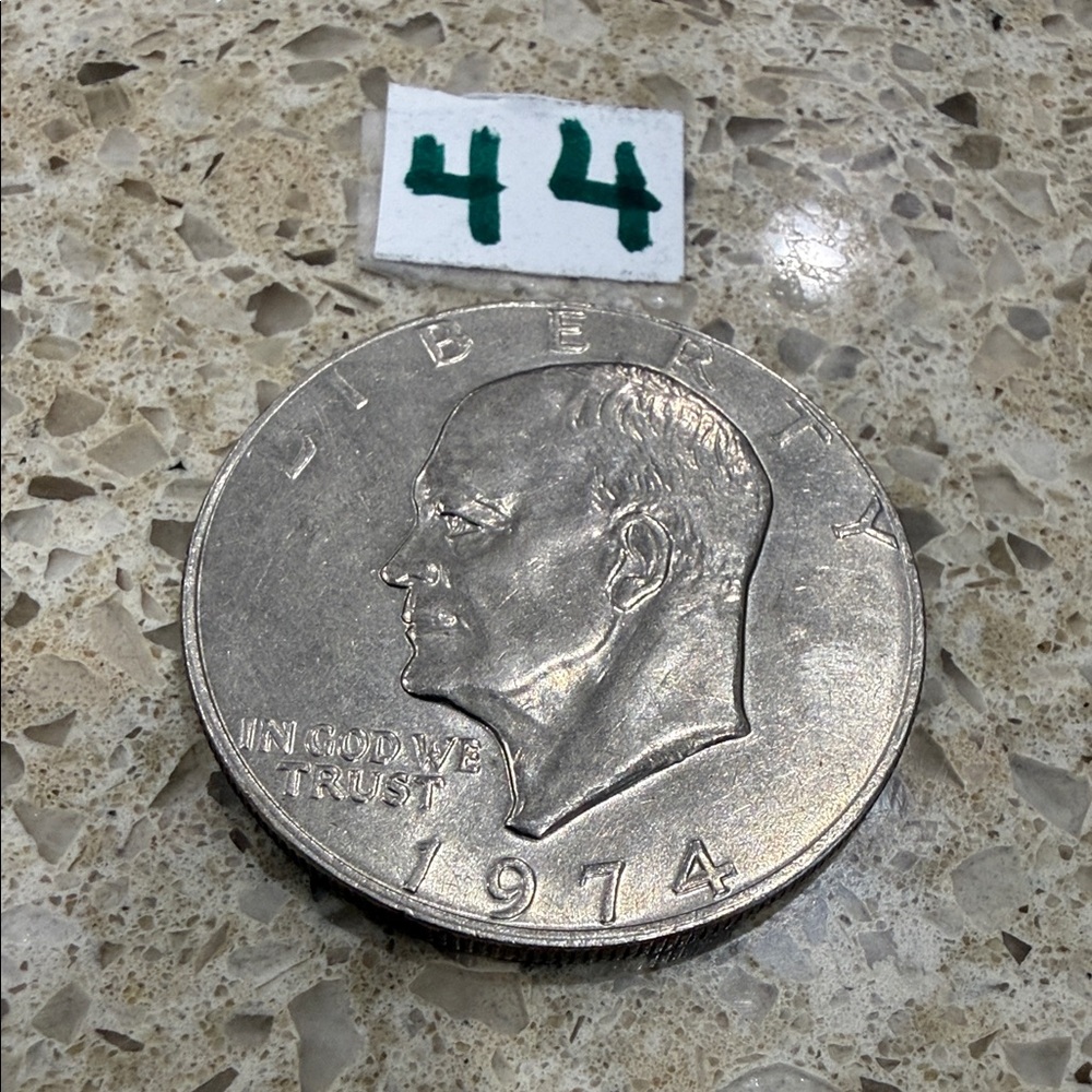 #44 - 1974 Eisenhower Silver Dollar Coin - Silver Tone